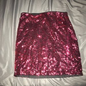 Pink sequin skirt